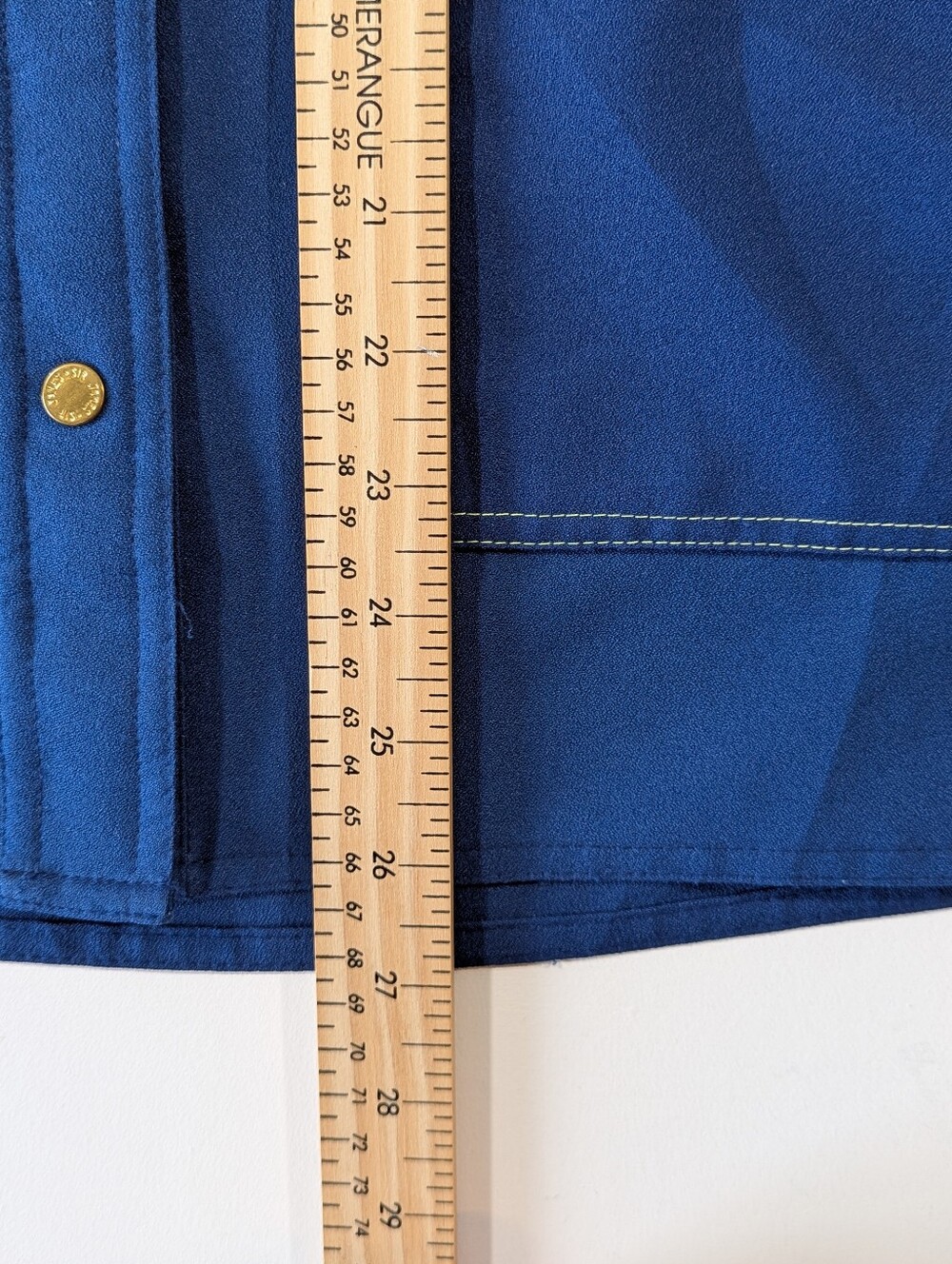 Vintage King James Utility Pocket Shirt Button Up Blue with Contrast Zip Accents - Picture 11 of 14